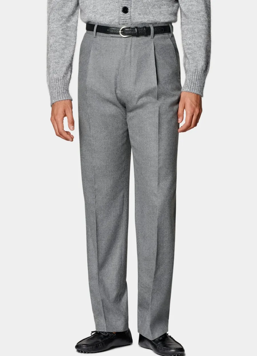 Suitsupply Pantalon Wide Leg Straight gris moyen Shop