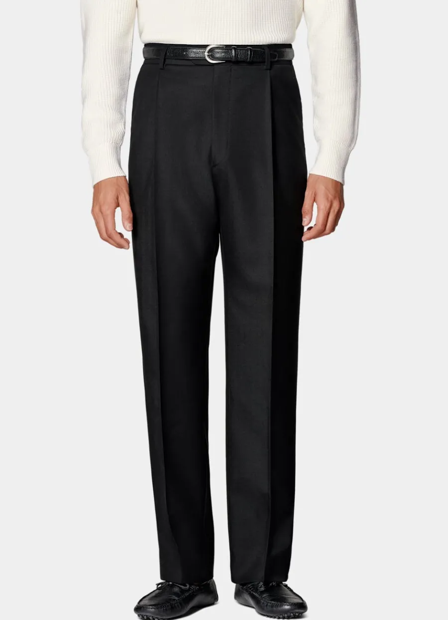 Suitsupply Pantalon Wide Leg Straight noir Black New