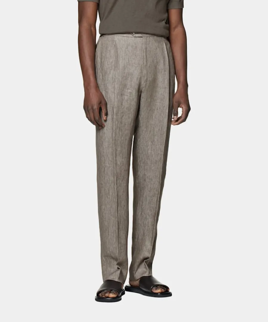 Suitsupply Pantalon Wide Leg Straight taupe Cheap