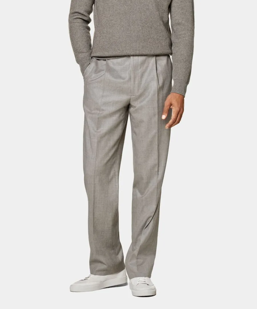 Suitsupply Pantalon Wide Leg Straight taupe Fashion