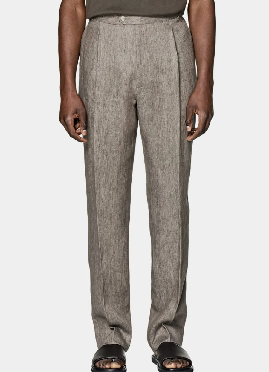 Suitsupply Pantalon Wide Leg Straight taupe Cheap