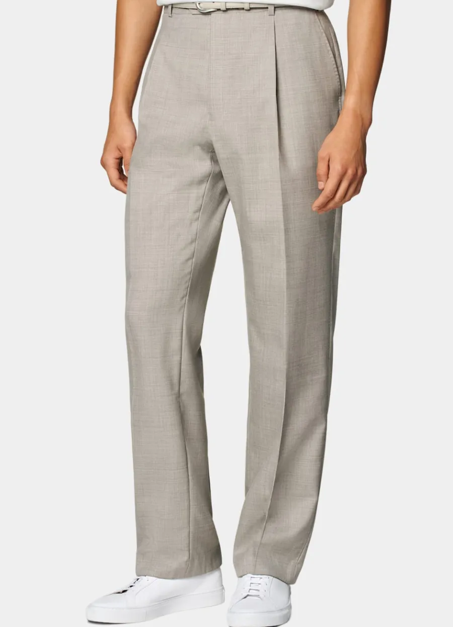 Suitsupply Pantalon Wide Leg Straight taupe clair Best Sale