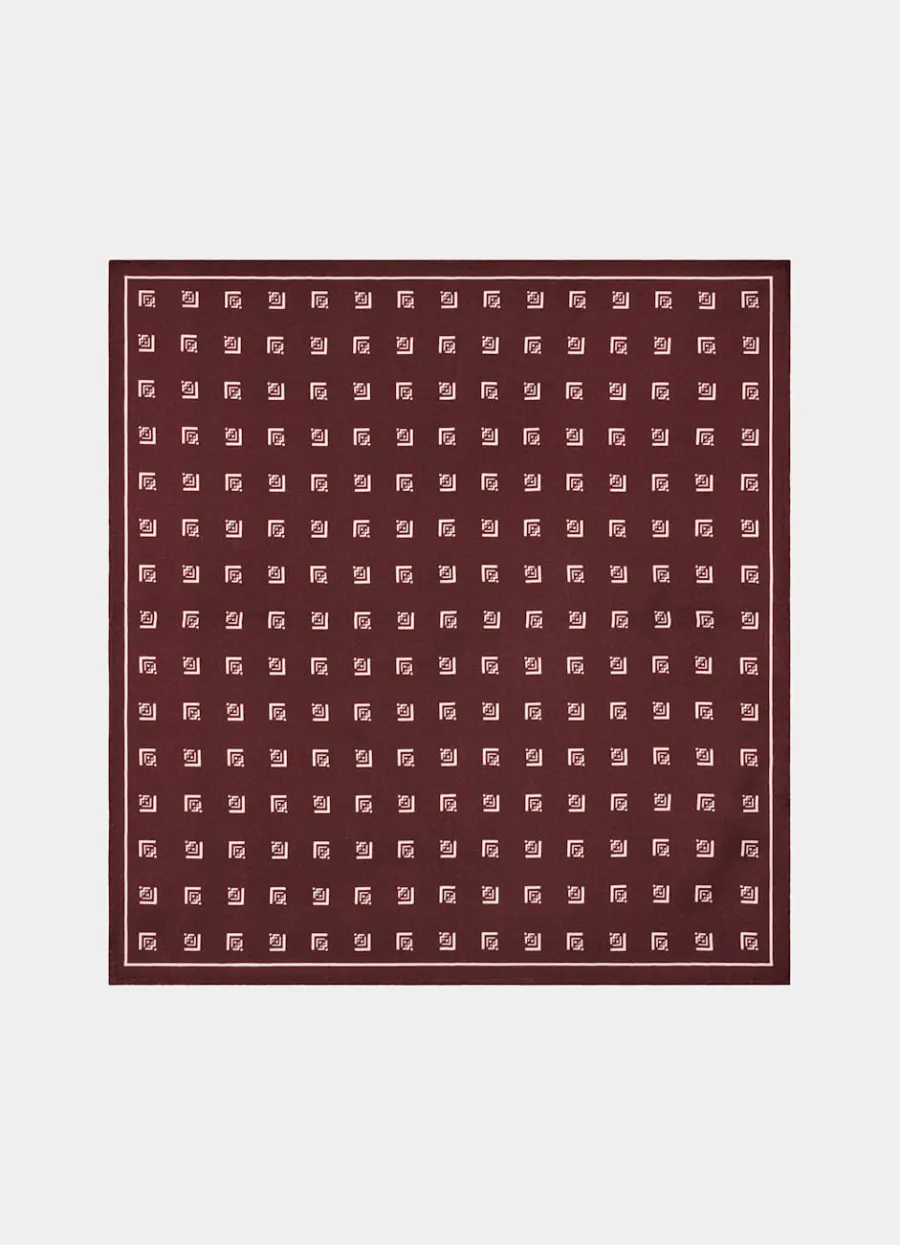 Suitsupply Pochette bordeaux motif graphique Burgundy New