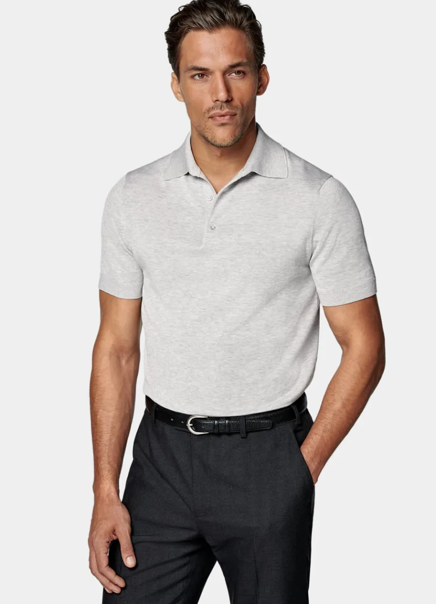 Suitsupply Polo gris clair Light Grey Hot