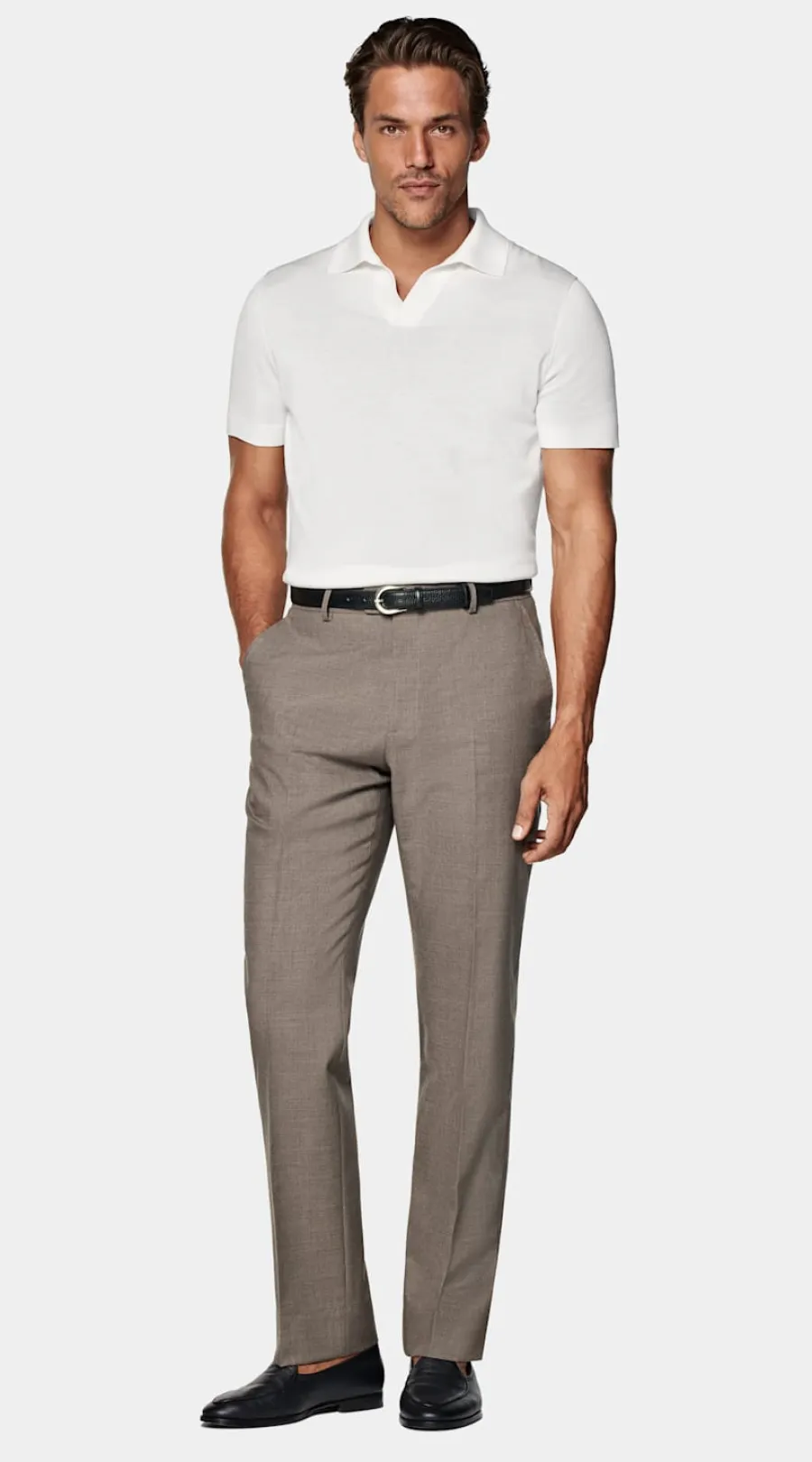 Suitsupply Polo sans boutons blanc cassé Off-White Best Sale