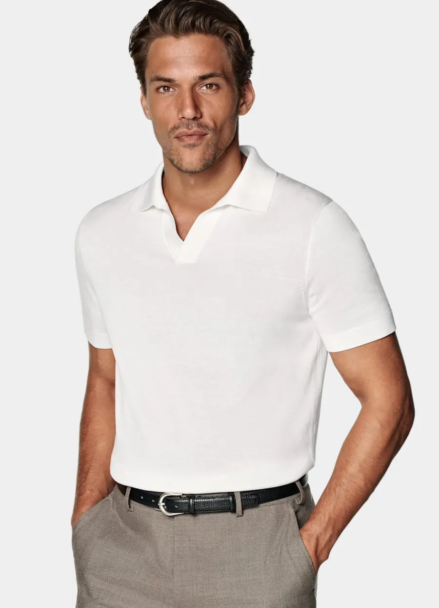 Suitsupply Polo sans boutons blanc cassé Off-White Best Sale