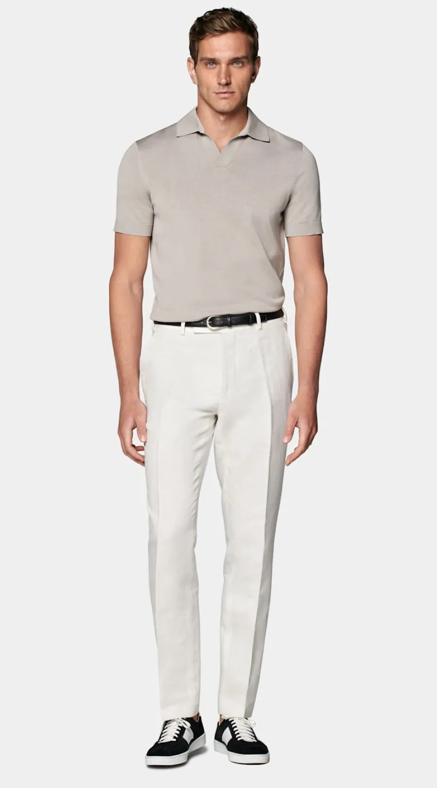 Suitsupply Polo sans boutons taupe clair Light Taupe Online