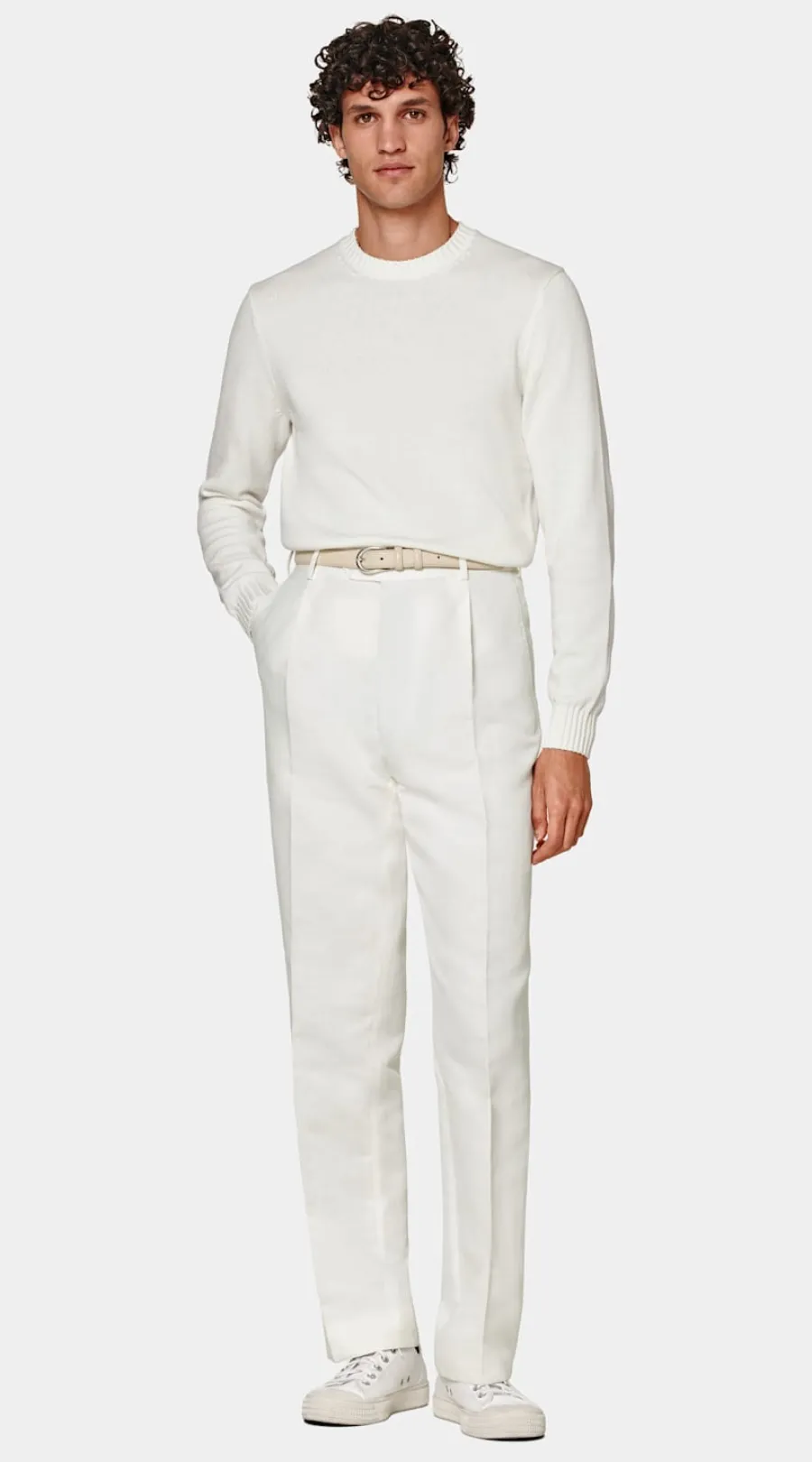 Suitsupply Pull col rond blanc White Outlet