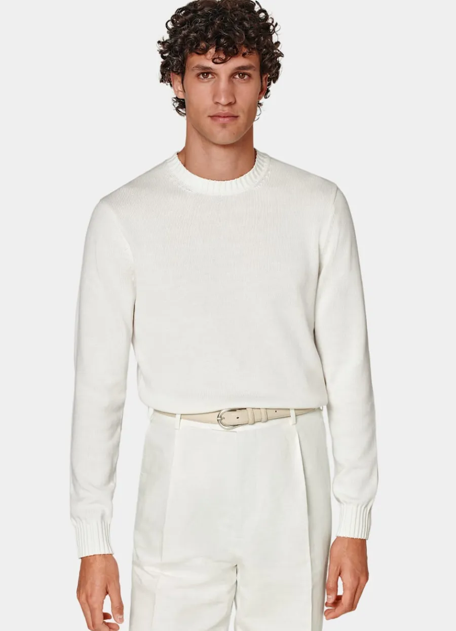 Suitsupply Pull col rond blanc White Outlet