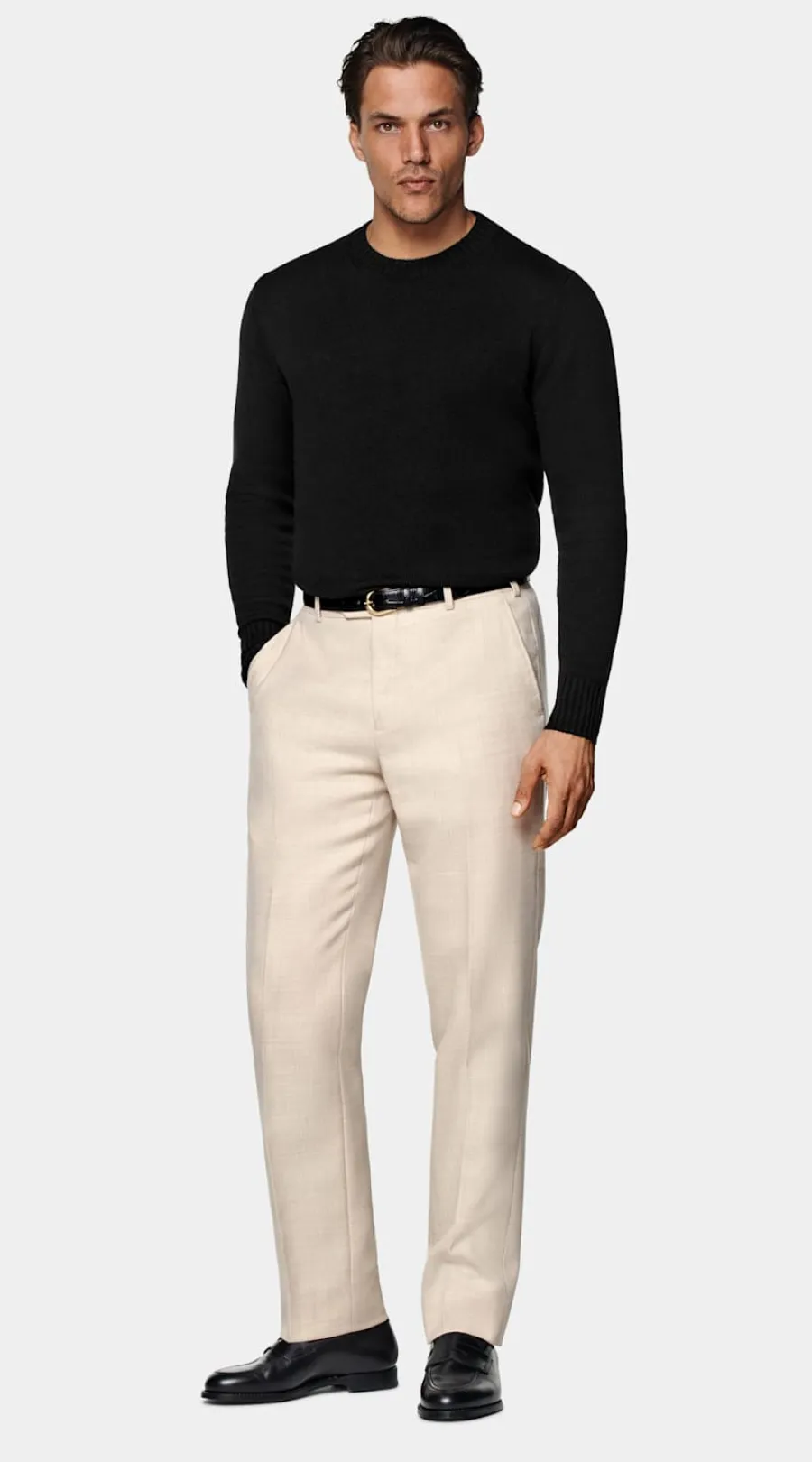 Suitsupply Pull col rond noir Black Flash Sale