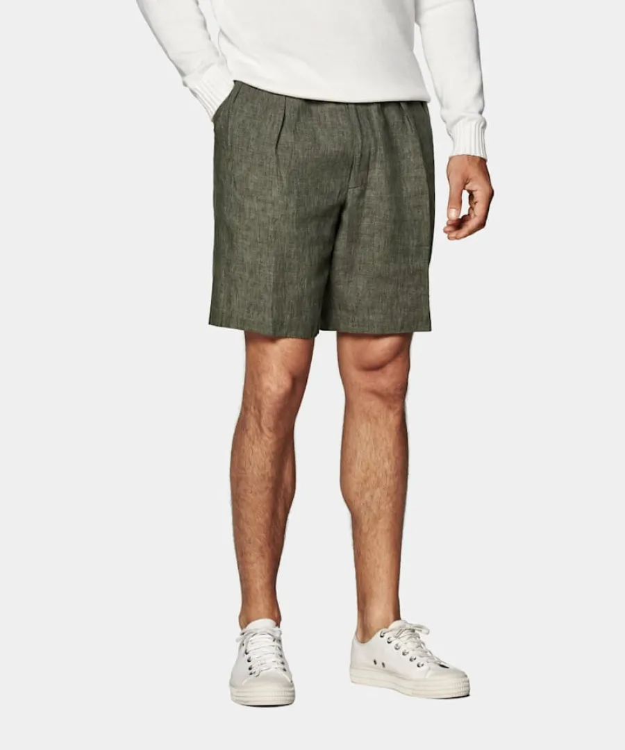 Suitsupply Short Straight Leg vert foncé Dark Green Cheap