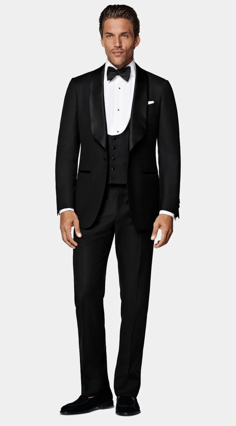 Suitsupply Smoking Havana trois pièces coupe Tailored noir Hot