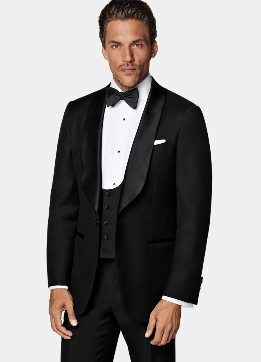 Suitsupply Smoking Havana trois pièces coupe Tailored noir Hot