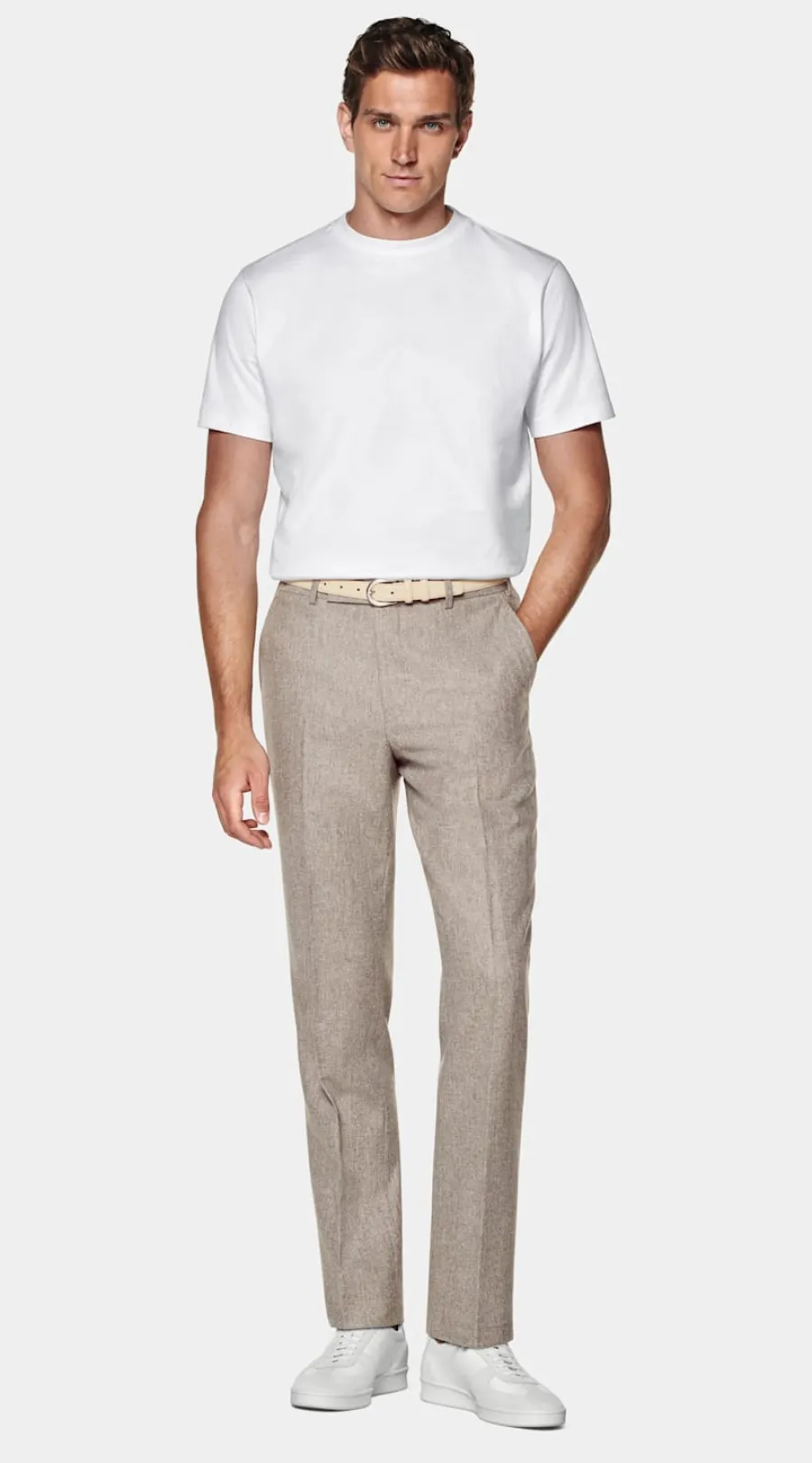 Suitsupply T-shirt col rond blanc White Discount