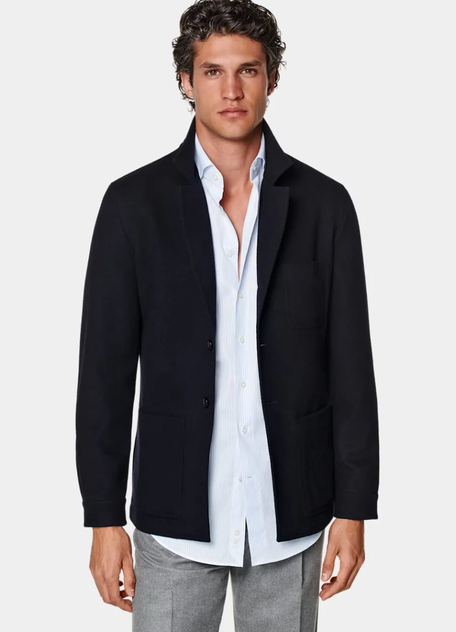 Suitsupply Veste chemise coupe Relaxed bleu marine Cheap