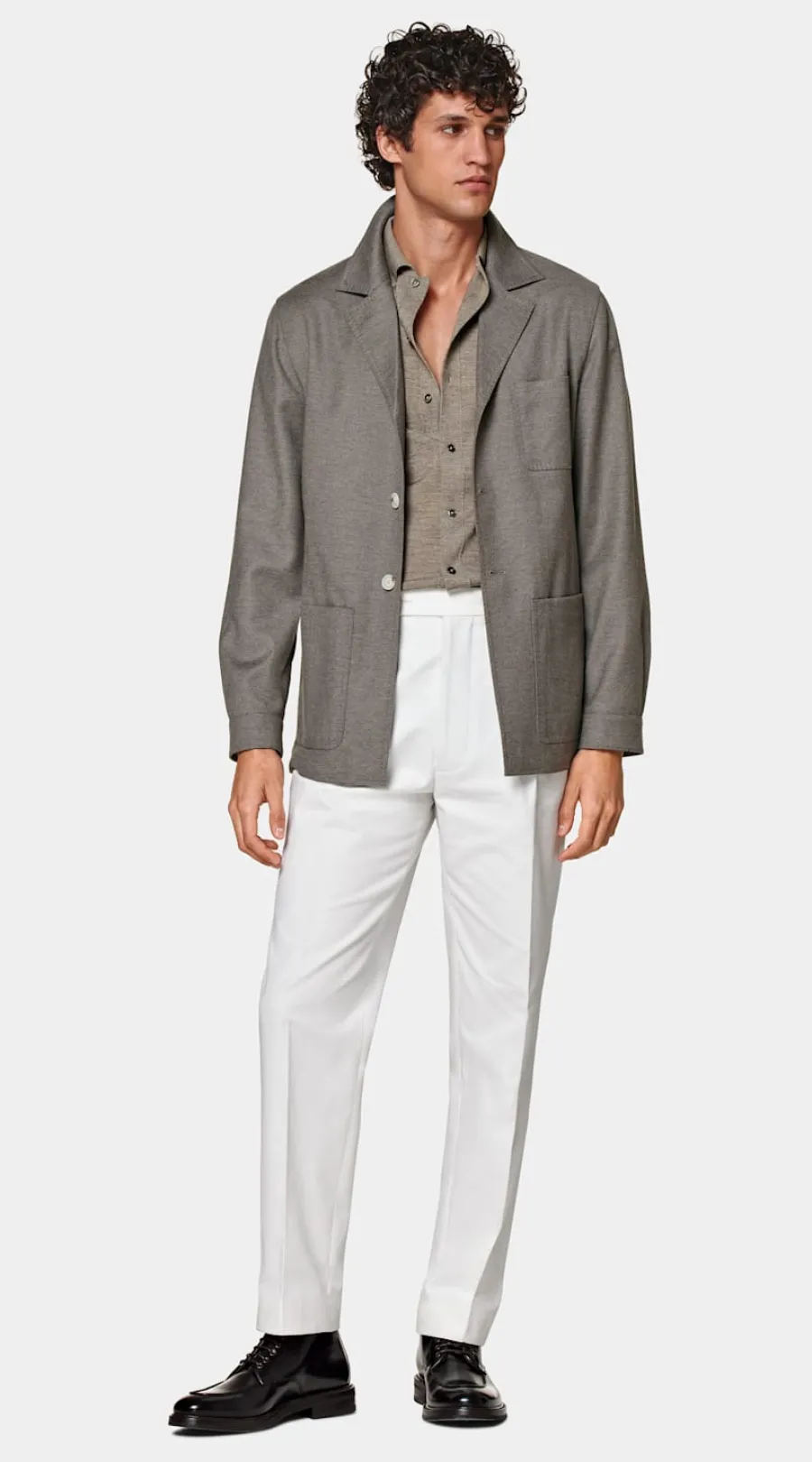 Suitsupply Veste chemise coupe Relaxed taupe Cheap