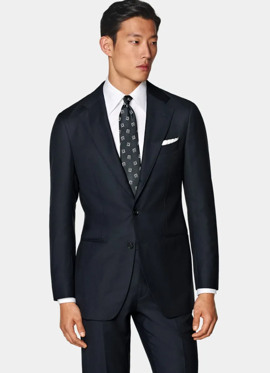 Suitsupply Veste de costume Havana coupe Tailored bleu marine œil-de-perdrix Navy Cheap