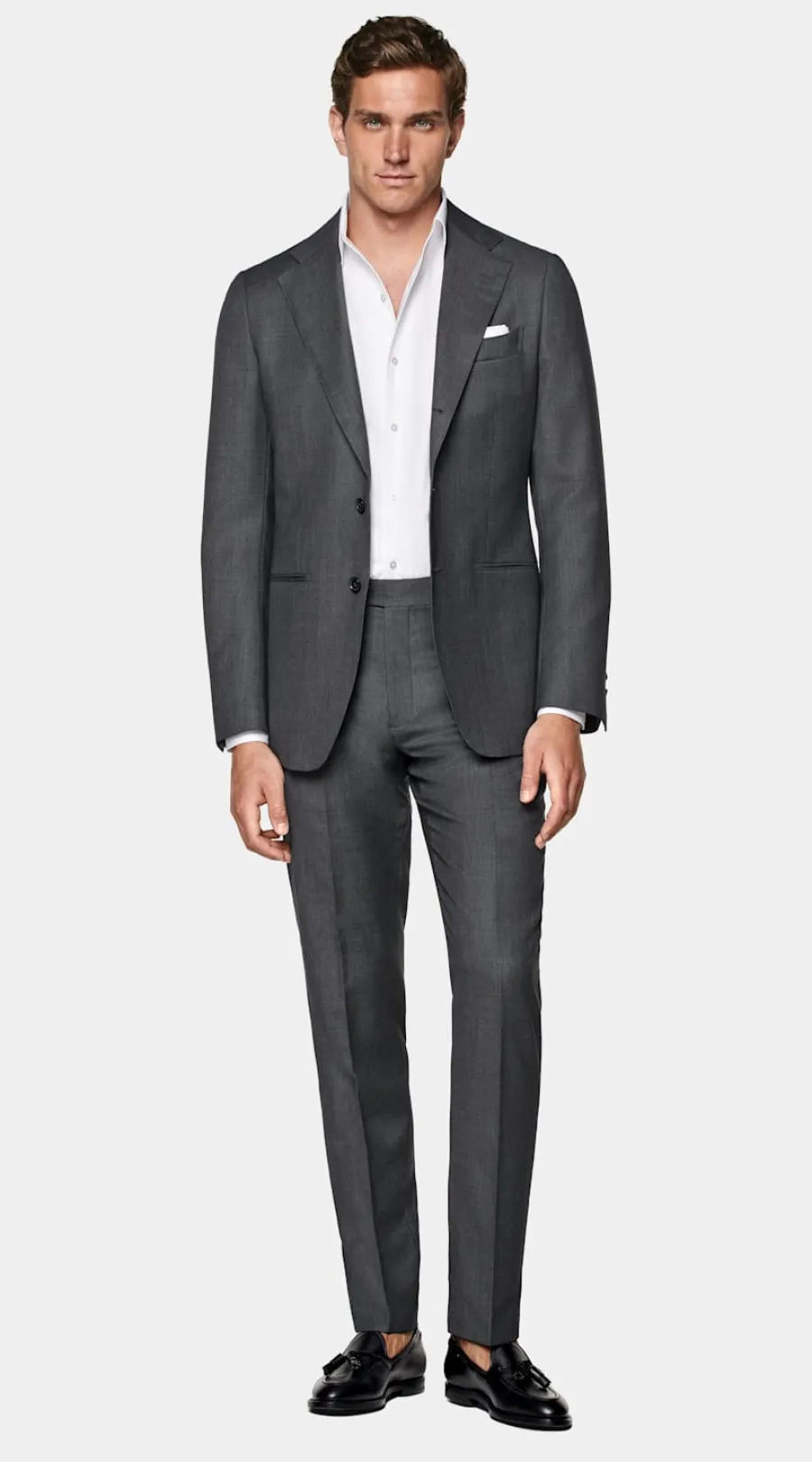 Suitsupply Veste de costume Havana coupe Tailored gris foncé œil-de-perdrix Dark Grey Store