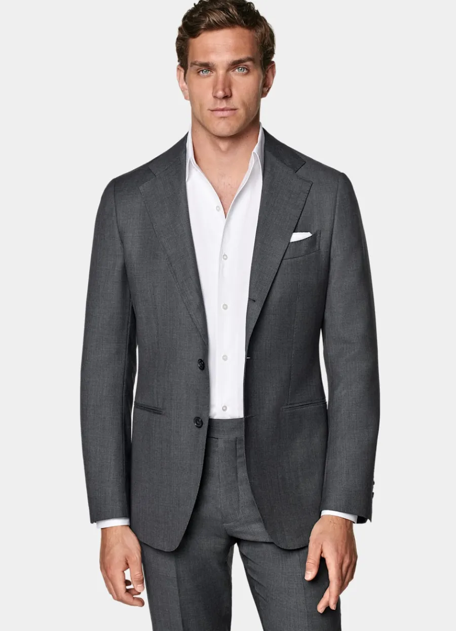 Suitsupply Veste de costume Havana coupe Tailored gris foncé œil-de-perdrix Dark Grey Store