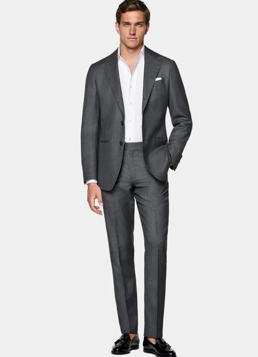 Suitsupply Veste de costume Havana coupe Tailored gris foncé œil-de-perdrix Dark Grey Store
