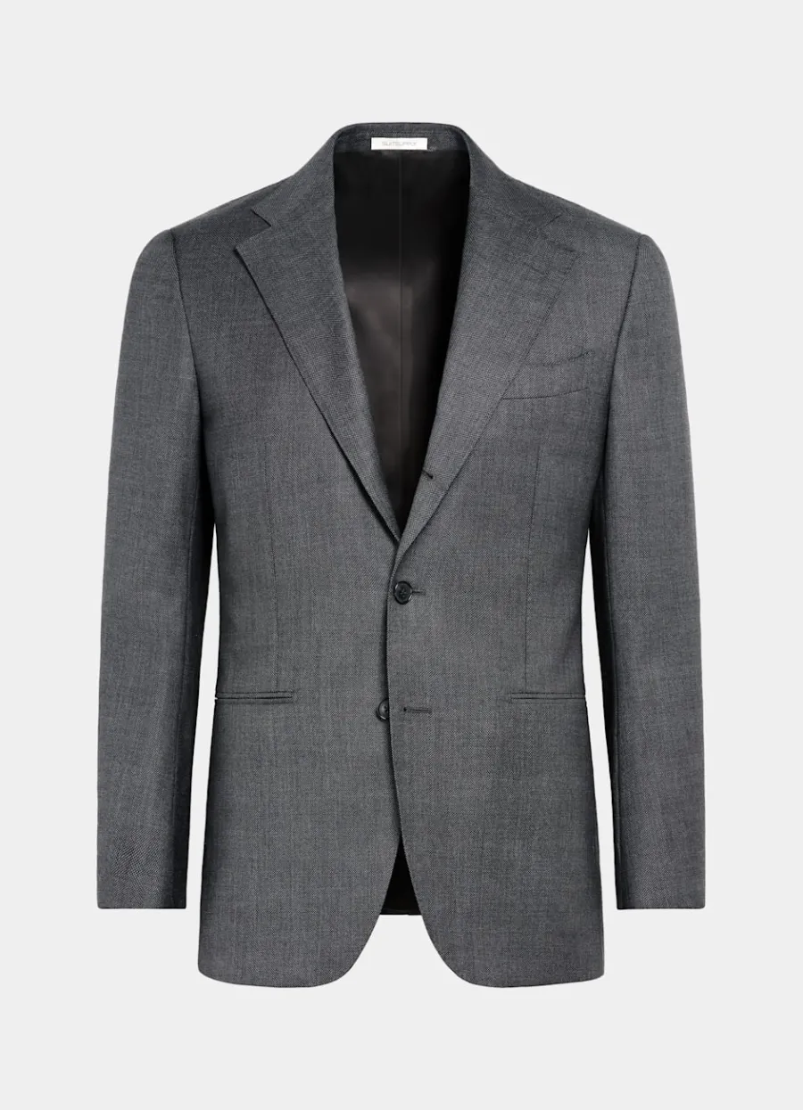 Suitsupply Veste de costume Havana coupe Tailored gris foncé œil-de-perdrix Dark Grey Store