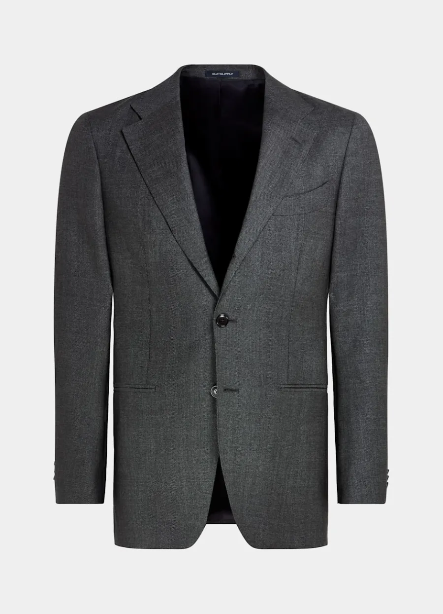 Suitsupply Veste de costume Havana coupe Tailored gris foncé œil-de-perdrix Sale