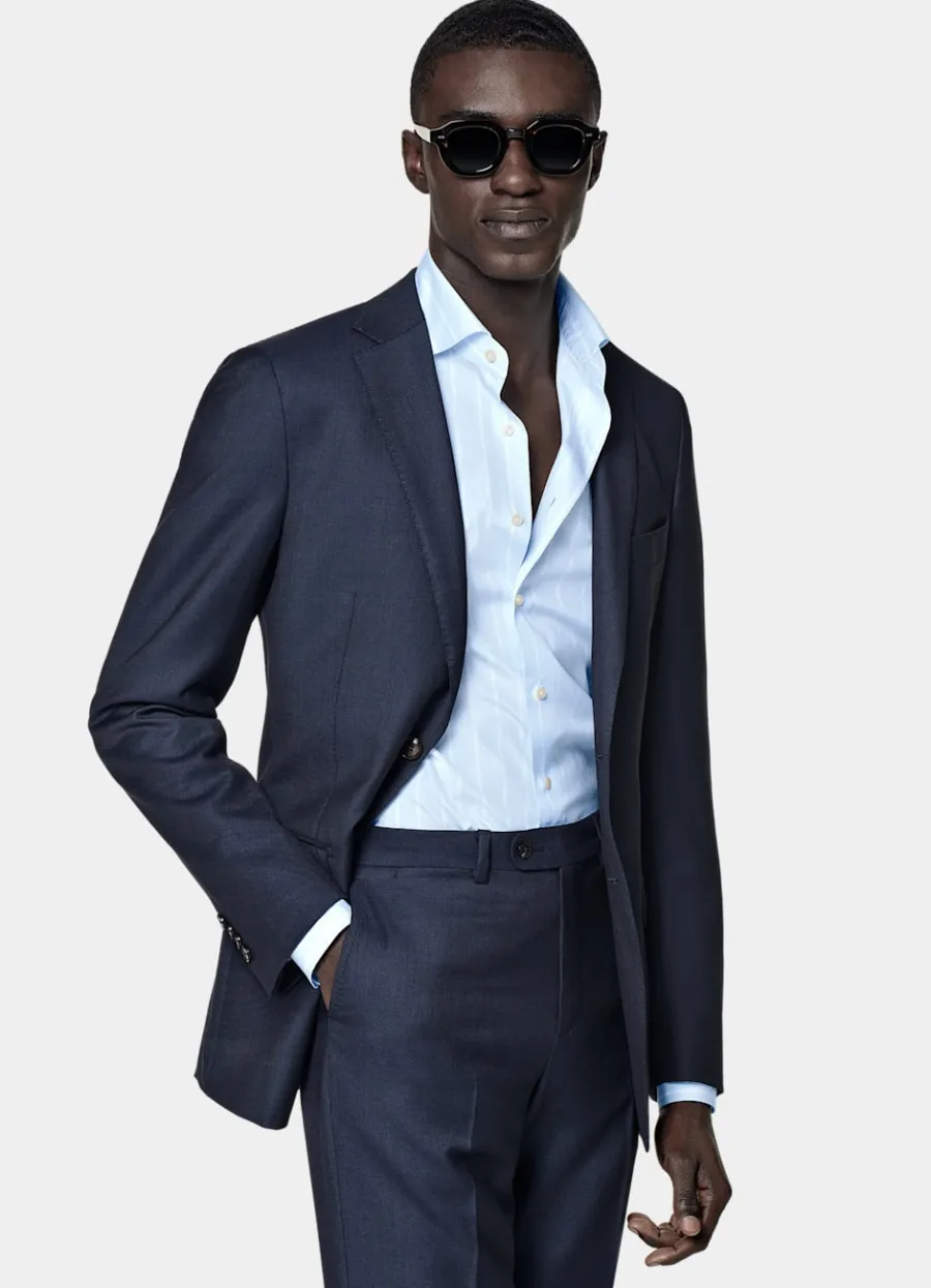 Suitsupply Veste de costume Sienna coupe Tailored bleu marine œil-de-perdrix Store