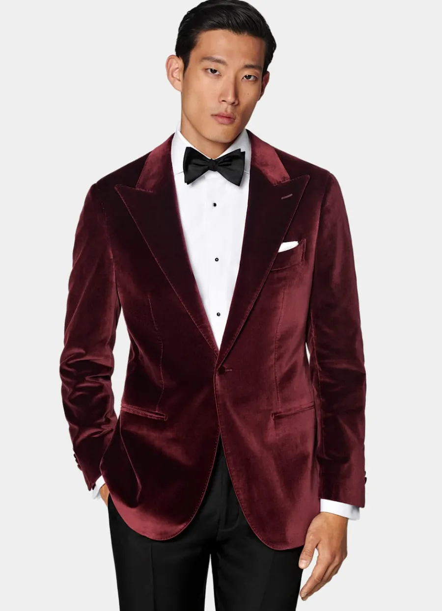 Suitsupply Veste de smoking Havana coupe Tailored bordeaux Burgundy Store