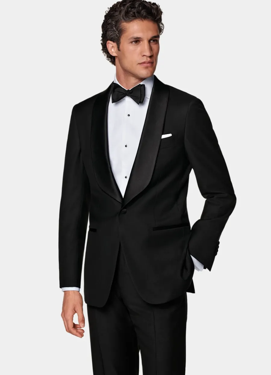 Suitsupply Veste de smoking Havana coupe Tailored noire Discount