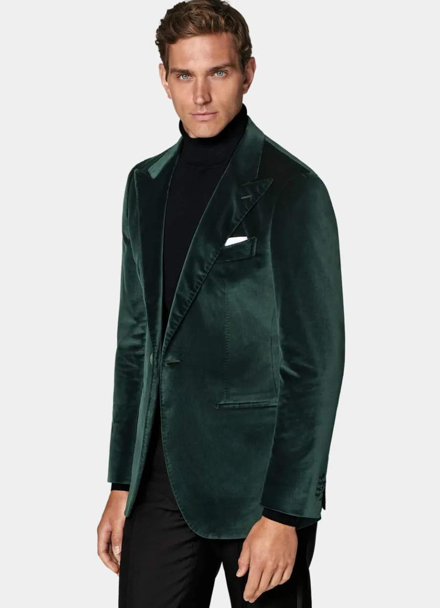 Suitsupply Veste de smoking Havana coupe Tailored vert foncé Dark Green Hot