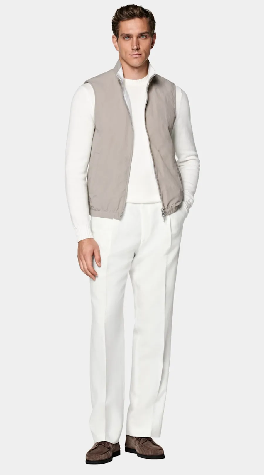 Suitsupply Veste sans manches réversible taupe Discount