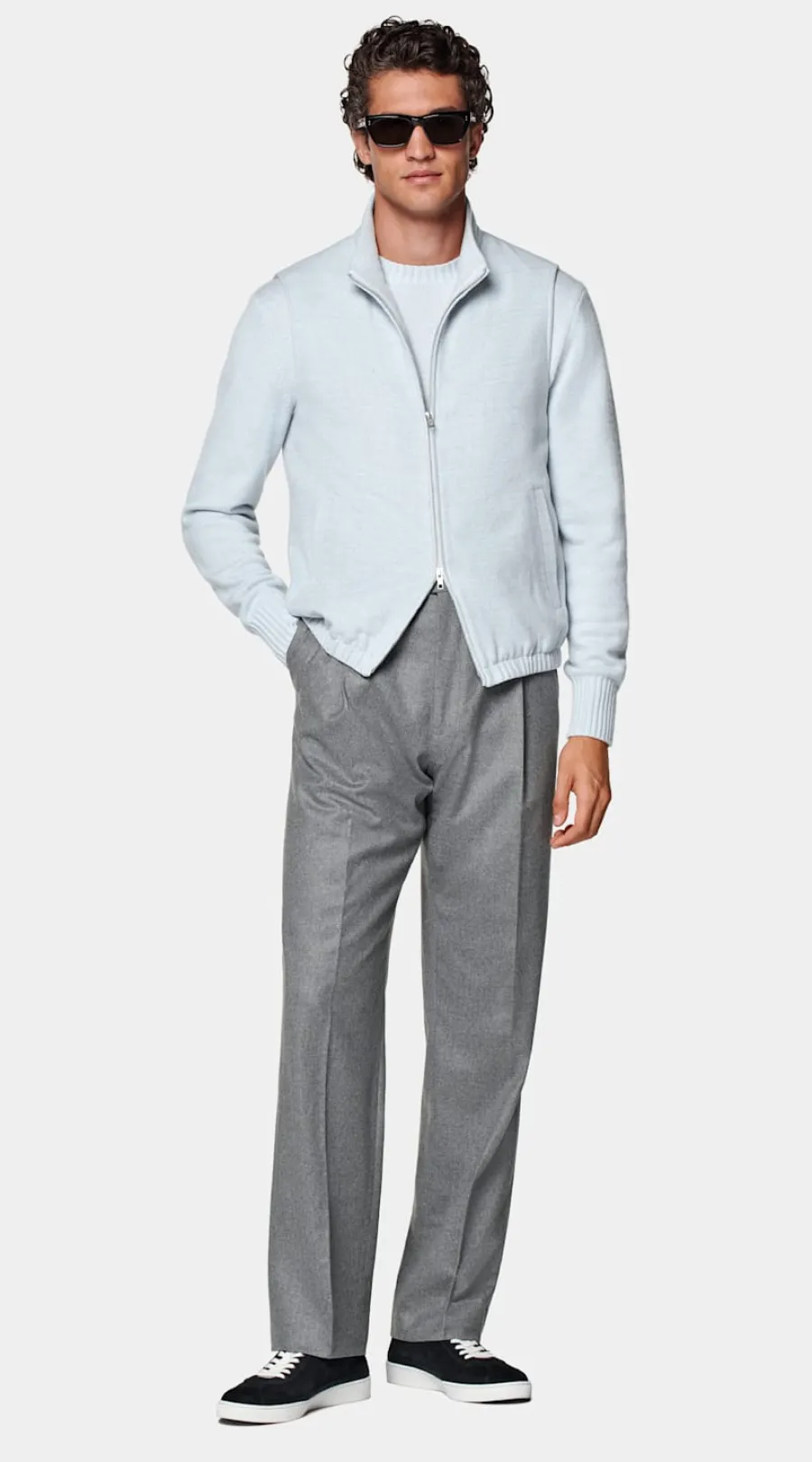 Suitsupply Veste sans manches zippée bleu clair Shop